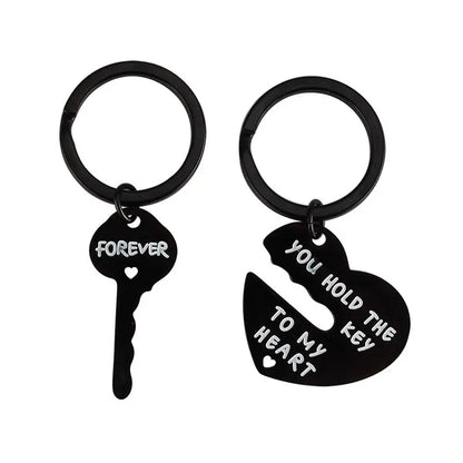 2pcs Set Men Women Cute Heart Key Keychain Couple Key Ring Lovers Key Chain Jewelry Accessory Gift